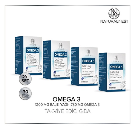 Naturalnest Omega 3 Balık Yağı 1200 Mg 60 Kapsül 4 Kutu