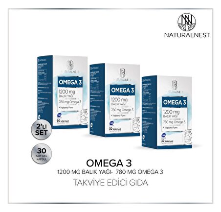 Naturalnest Omega 3 Balık Yağı 1200 Mg 60 Kapsül 3 Kutu