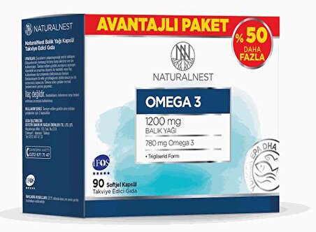 Naturalnest Omega 3 Avantajlı Paket 90 Kapsül 