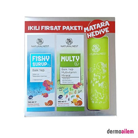 Naturalnest Multy Fish Oil 150 ml + Fishy Syrup Fish Oil 150 ml Matara Hediyeli