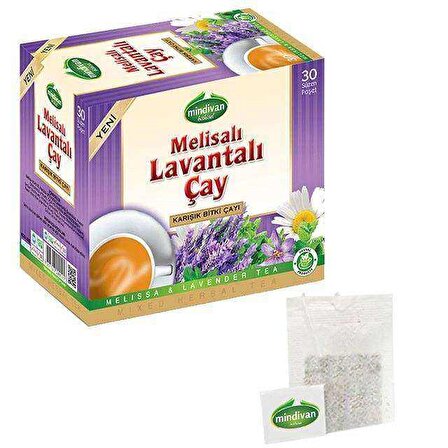 Mindivan Melisa - Lavanta Organik Bardak Poşet Bitki Çayı 40'lı 