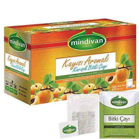 Mindivan Kayısılı Organik Bardak Poşet Bitki Çayı 20'li 