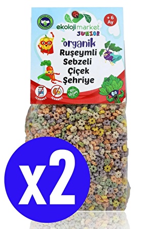 Organik Ruşeymli Sebzeli Bebek Makarnası Çiçek Şehriye 250 Gr (2 Adet) (Süt Ve Yumurta İçermez)