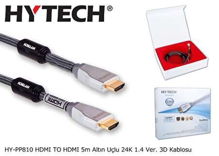 Hytech HY-PP810 HDMI TO HDMI 5mt Altın Uçlu 24K 1.4 Ver. 3D Kablo