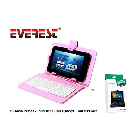 Everest Kb-tab07 7 Mini Usb Türkçe Q Klavye + Tablet Kılıfı