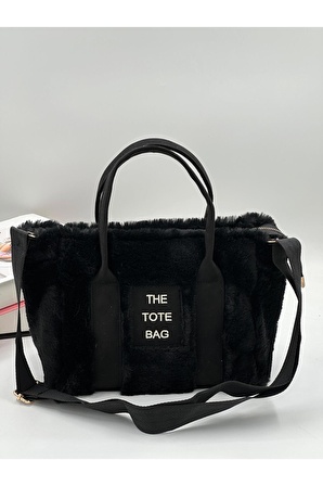 THE TOTE BAG Peluş Askılı Kadın El ve Omuz Çantası