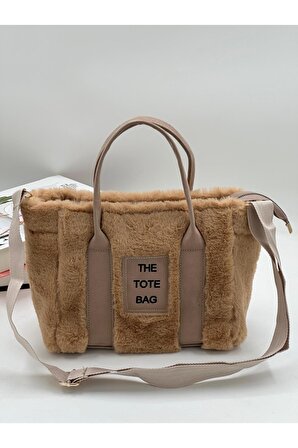 THE TOTE BAG Peluş Askılı Kadın El ve Omuz Çantası