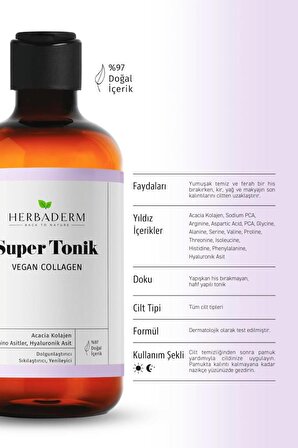 Herbaderm Vegan Collagen Dolgunlaştırıcı Super Tonik 150 ml