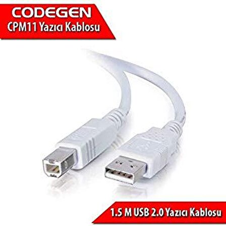 Codegen USB 2.0 B Tip 1,5 Metre Printer ve Data Yazıcı Kablosu CPM11