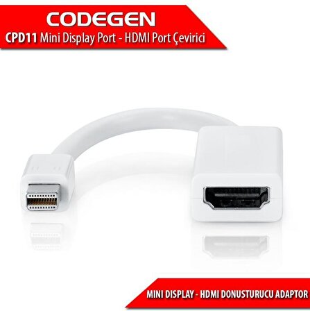 Codegen Mini Display Port to HDMI Dönüştürücü Çevirici CPD11