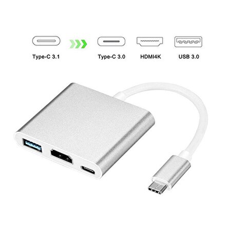 Codegen USB 3.1 Type-C USB 3.0/HDMI Çoklayıcı Adaptör CDG-CNV39