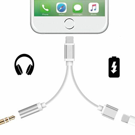 Codegen Apple iPhone Lightning + 3.5mm Stereo Dönüştürücü Çoklayıcı Adaptör CDG-CNV51( Apple Uyumludur.)