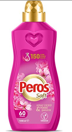 Peros Soft Kiraz Çiçeği - Pembe Şakayık Konsantre 60 Yıkama Yumuşatıcı 1.44 lt