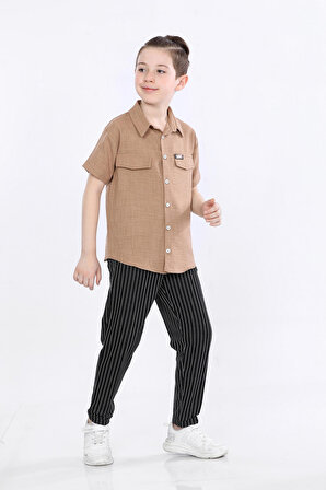 Mornio Erkek Çocuk Gömlek ve Pantolon 2 li Takım VF24KMR5104546