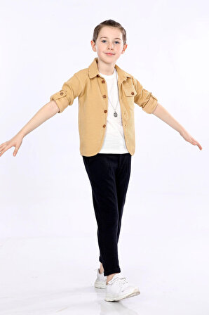 Mornio Erkek Çocuk Ceket-T-shirt ve Pantolonlu 3 lü Takım VF24KMR51103