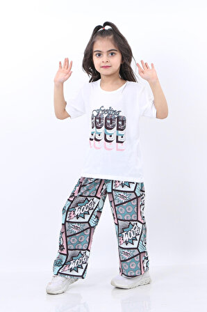 Vitrin Kids Good Baskılı Tişört ve Pantolon 2 li Kız Çocuk Takım VTRN2173