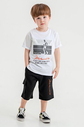 Barkod Kids %100 Pamuk İkili Takım T-shirt ve Kapri Erkek Çocuk HLK5060176