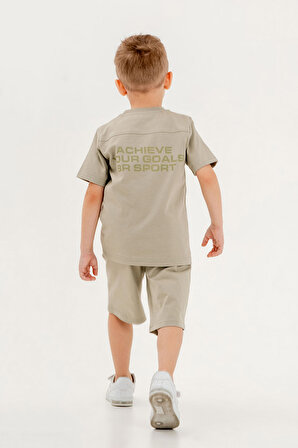Barkod Kids %100 Pamuk İkili Takım T-shirt ve şort Erkek Çocuk HLK506070183