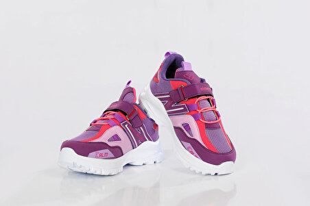 Almera Kids Kız Çocuk Rahat Taban, Çırtlı Kolay Giyilir, Renkli, Günlük Yürüyüş ve Spor Ayakkabısı ALM600-K-VF