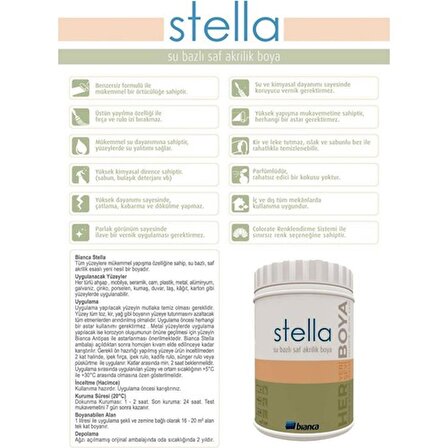Bianca Stella Su Bazlı Akrilik Boya 0.5 lt İç Cephe Boyası Beyaz