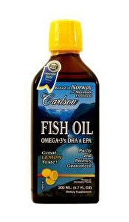 Carlson Fish Oil Omega 3 Balık Yağı Şurubu Limon Aromalı 200ml