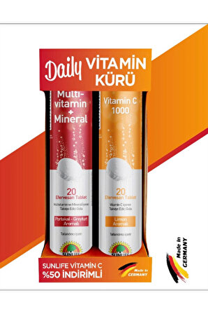 Sunlife Daily Vitamin Kürü 20+20 Efervesan Tablet