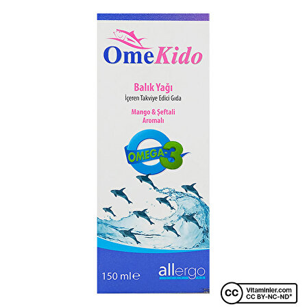 Allergo OmeKido Omega 3 Balık Yağı 150 mL - ŞEFTALİ MANGO