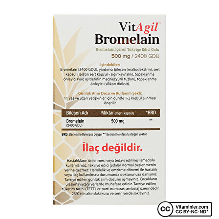 Allergo VitAgil Bromelain 500 Mg 60 Kapsül - AROMASIZ