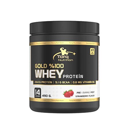 Torq Nutrition Gold Whey Protein Çilek Aromalı 490 Gr