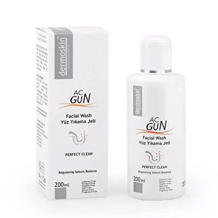 Dermoskin acgun Yağlı Cilt için Temizleyici Salisik Asit Yüz Temizleme Jeli 200 ml 