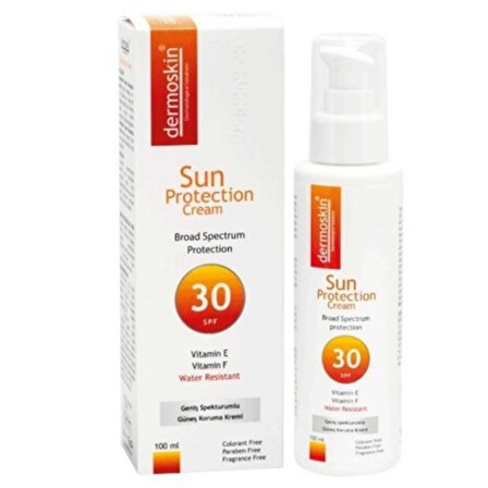 Dermoskin Sun Protection 30 Faktör Nemlendirici Kuru Ciltler İçin Renksiz Yüz Güneş Koruyucu Krem 100 ml