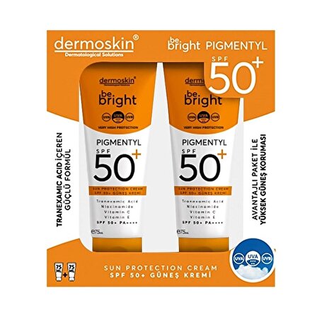 Dermoskin Be Bright Pigmentyl Güneş Koruyu Spf 50+ Krem 75 ml + 75 ml Avantaj Paket