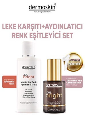 Dermoskin Be Bright Leke Karşıtı Set-Tranexamid acid Serum+Aydınlatıcı Tonik