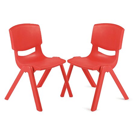 Büyük Şirin Çocuk Sandalyesi Kırmızı 2li Paket 3-7 Yaş İçin