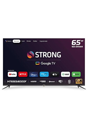 Strong MT65EG8000F 65’’ 165 Ekran 4K Ultra HD Dahili Uydu Alıcılı Google TV