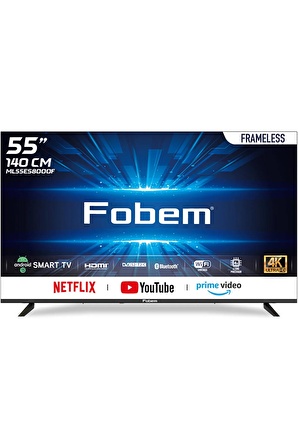 Fobem ML55ES8000F 55” Frameless Ultra Hd Android 13 Smart Led Tv