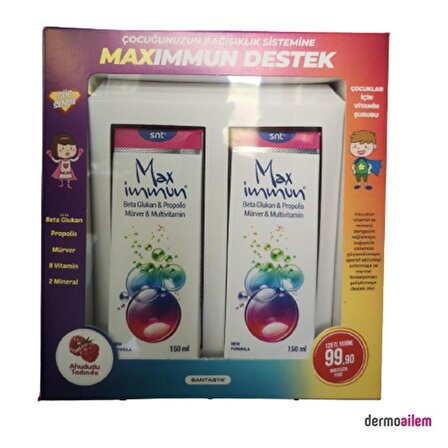 Max Immun Multivitamin Sıvı Takviye Edici Gıda Avantaj Paket 2'li 150 ml - Şurup