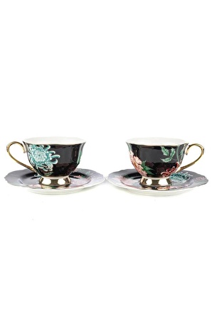 Mikasa Moor Fleur Siyah 2'li Çay Fincan Set 200cc 