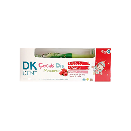 Dermokil DK Dent Ahududu Aromalı Temizlik ve Bakım Vegan Diş Macunu 50 ml & Diş Fırçası 