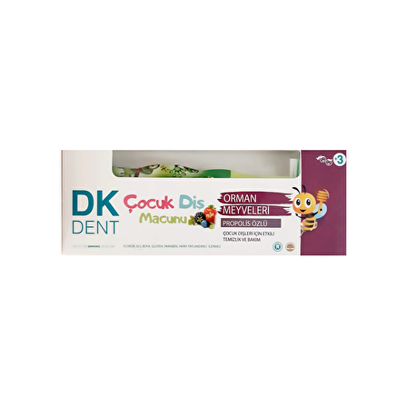 Dermokil DK Dent Orman Meyve Aromalı Beyazlatma Florürsüz Diş Macunu 50 ml & Diş Fırçası 
