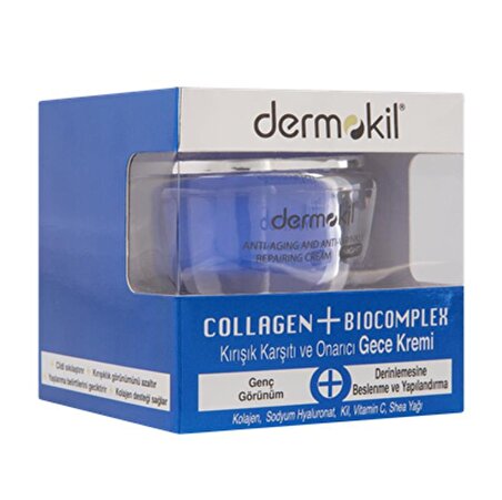 DERMOKİL Collagen+Biocomplex Kırışık Karşıtı ve Onarıcı Gece Kremi 50 ml