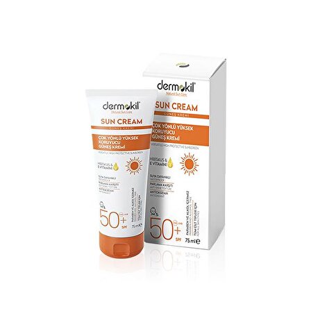 DERMOKİL Sun Cream-Çok Yönlü Yüksek Koruyucu Güneş Kremi50 SPF 75 ml 