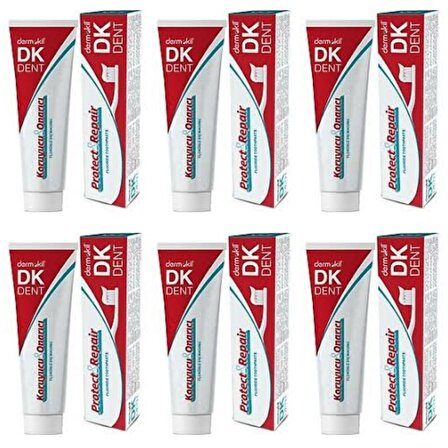 Dermokil DK Dent Florürlü Koruyucu Onarıcı Diş Macunu 6 x 100 ML