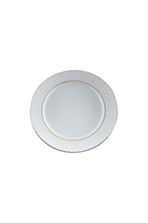 Güral porselen yaldızlı yemek tabak - 12 li 22 cm çukur yemek tabağı