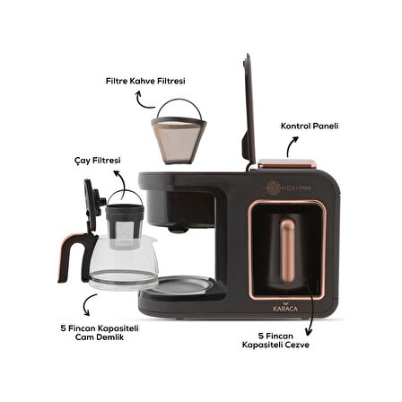 Karaca Hatır Plus Mod 5 In 1 Konuşan Kahve ve Çay Makinesi Kırmızı