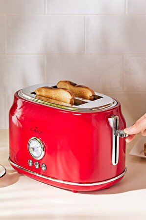 Retro Ekmek Kızartma Makinesi Kırmızı