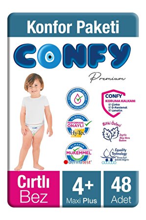 Confy Premium Bebek Bezi 4 Numara Maxi Plus 48 adet