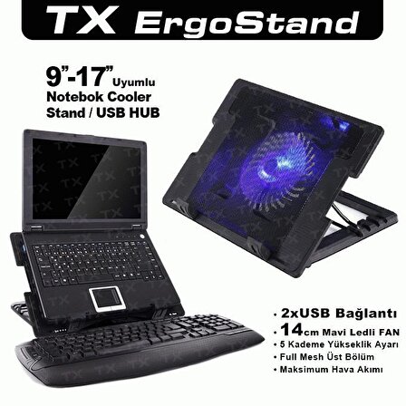 Tx TXACNBERGST Tek Fanlı 9 - 17 inç Laptop Soğutucu