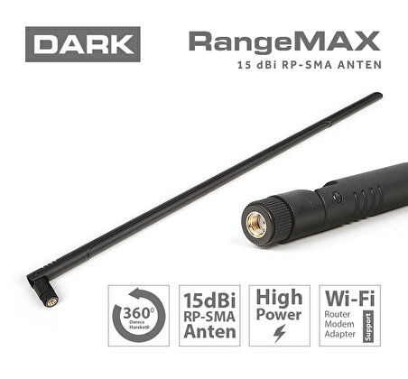 Dark DK-NT-WA15 WA15 15 dBi Dişi Rp-Sma Bağlantılı Tüm Cihazlarına Uykun Anten