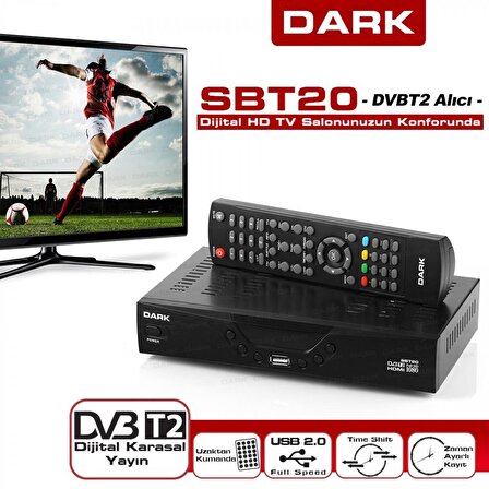 Dark DK-TV-SBT20 SBT20 Dijital Karasala HD Yayın Alıcısı